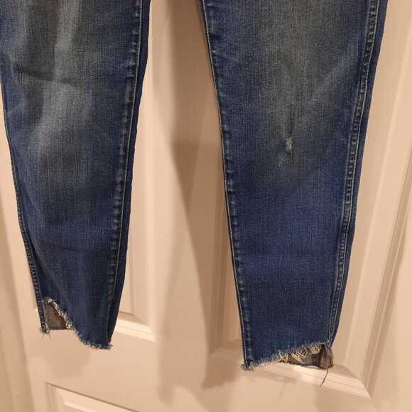 Madewell Jeans Womens 28 High Rise Skinny 10" Tulip Raw Hem‎ Ankle Distressed - Picture 5 of 13